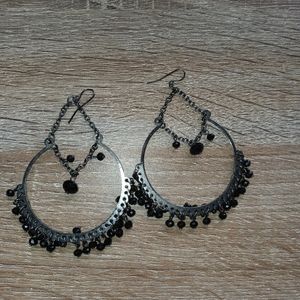 Black and gun metal earrings